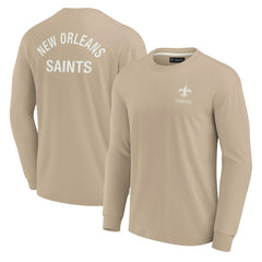 New Orleans Saints Unisex Elements Super Soft Long Sleeve T-Shirt Khaki