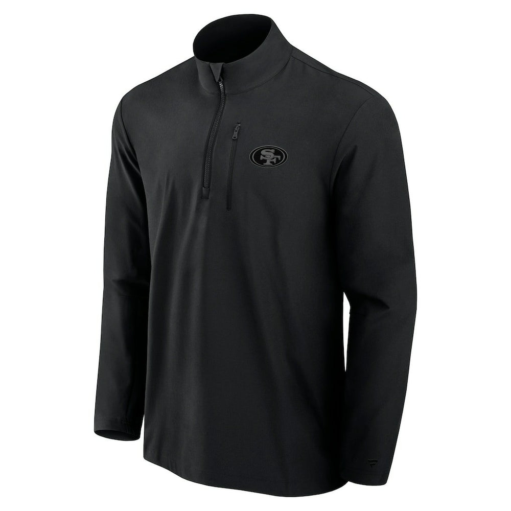 San Francisco 49ers Front Office Micro Tonal Quarter-Zip Pullover Black