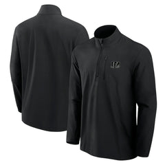 Cincinnati Bengals Front Office Micro Tonal Quarter-Zip Pullover Black