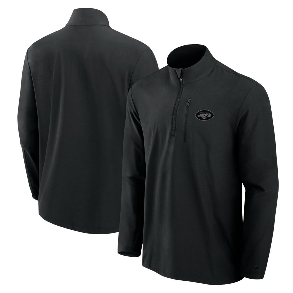 New York Jets Front Office Micro Tonal Quarter-Zip Pullover Black