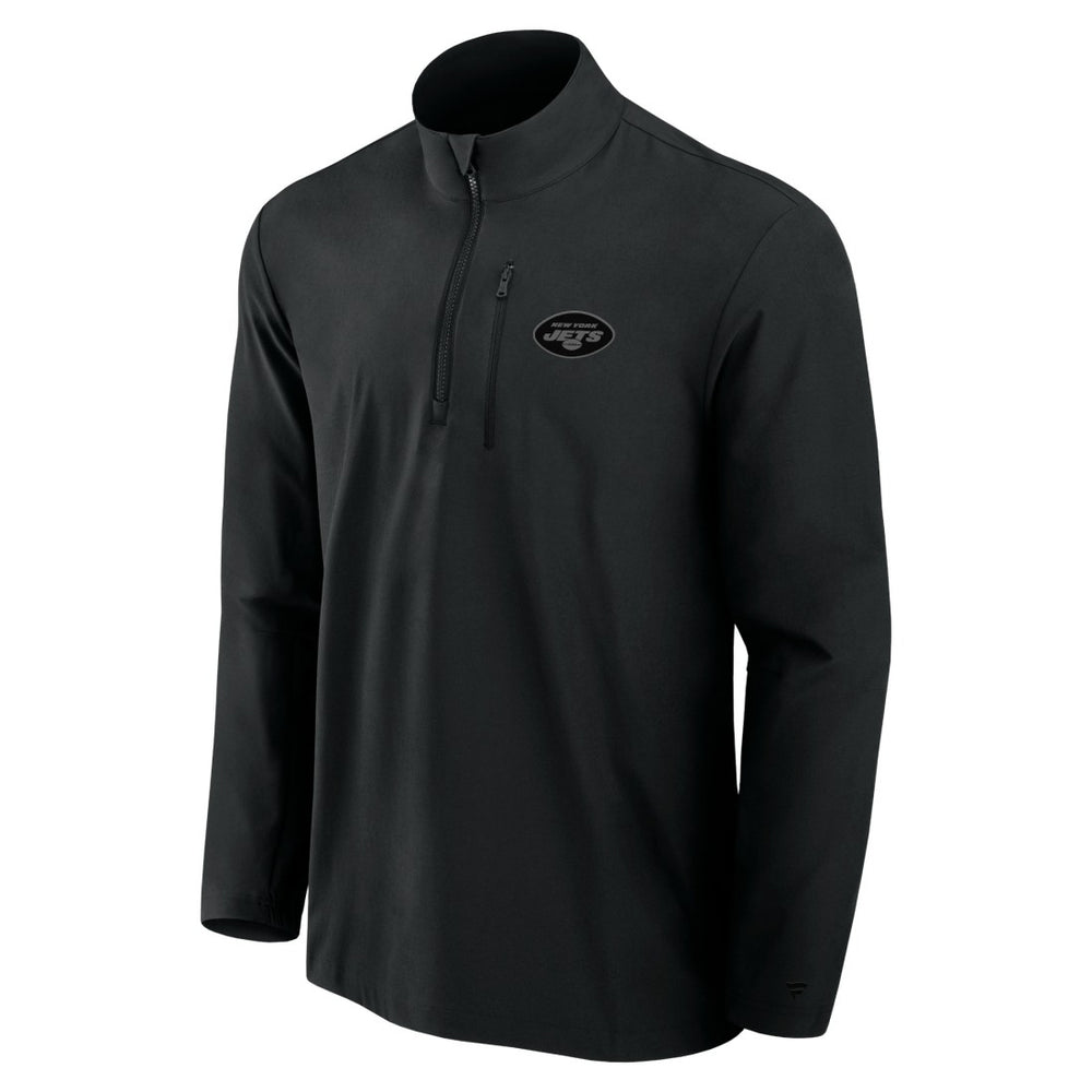 New York Jets Front Office Micro Tonal Quarter-Zip Pullover Black