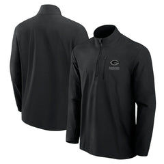 Green Bay Packers Front Office Micro Tonal Quarter-Zip Pullover Black