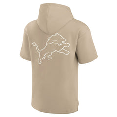 Detroit Lions Unisex Elements Super Soft Fleece Short Sleeve Pullover Hoodie Khaki