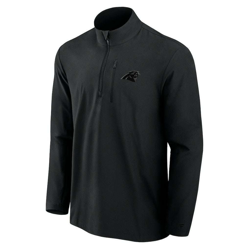 Carolina Panthers Front Office Micro Tonal Quarter-Zip Pullover Black