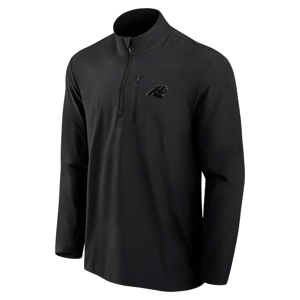Carolina Panthers Front Office Micro Tonal Quarter-Zip Pullover Black