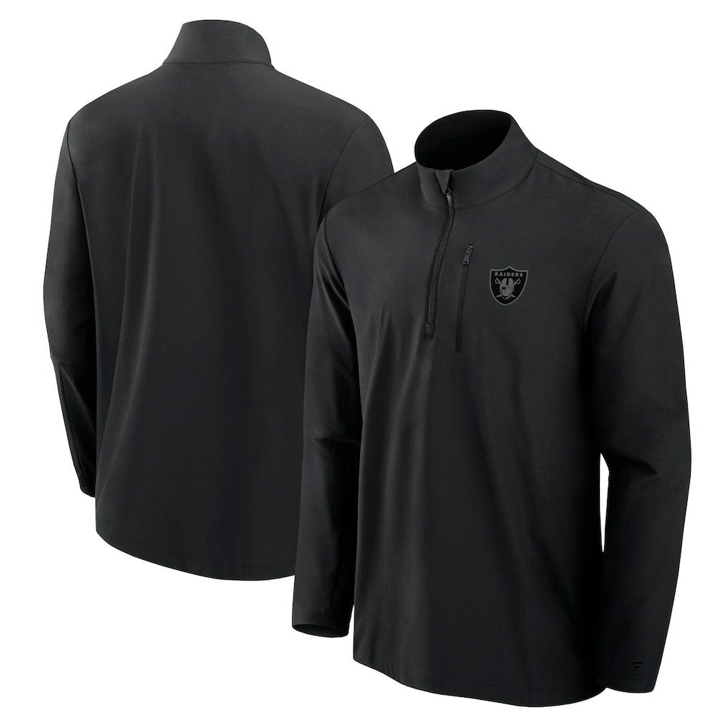 Las Vegas Raiders Front Office Micro Tonal Quarter-Zip Pullover Black