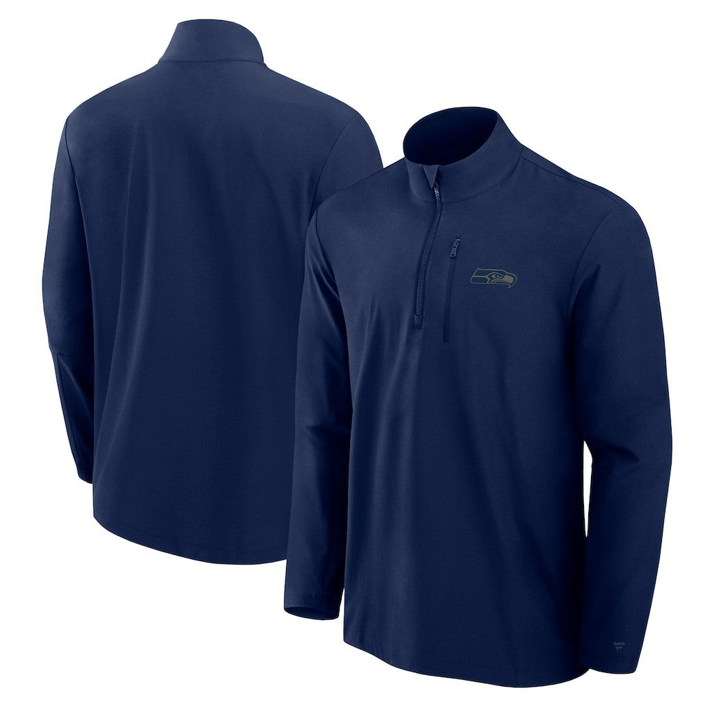 Seattle Seahawks Front Office Micro Tonal Quarter-Zip Pullover College Navy