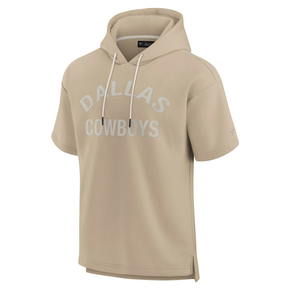Dallas Cowboys Unisex Elements Super Soft Fleece Short Sleeve Pullover Hoodie Khaki