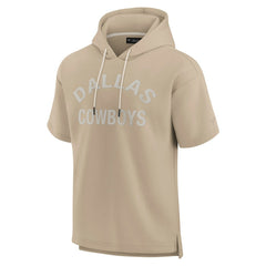 Dallas Cowboys Unisex Elements Super Soft Fleece Short Sleeve Pullover Hoodie Khaki