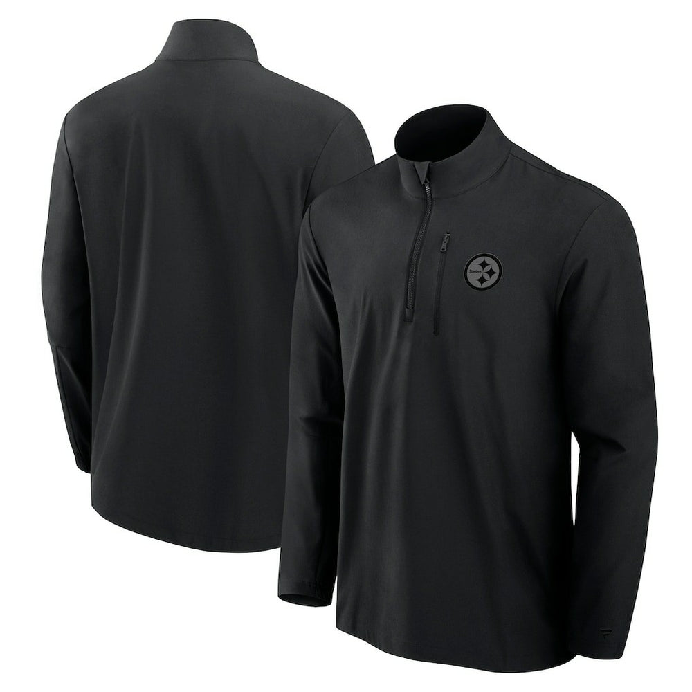 Pittsburgh Steelers Front Office Micro Tonal Quarter-Zip Pullover Black