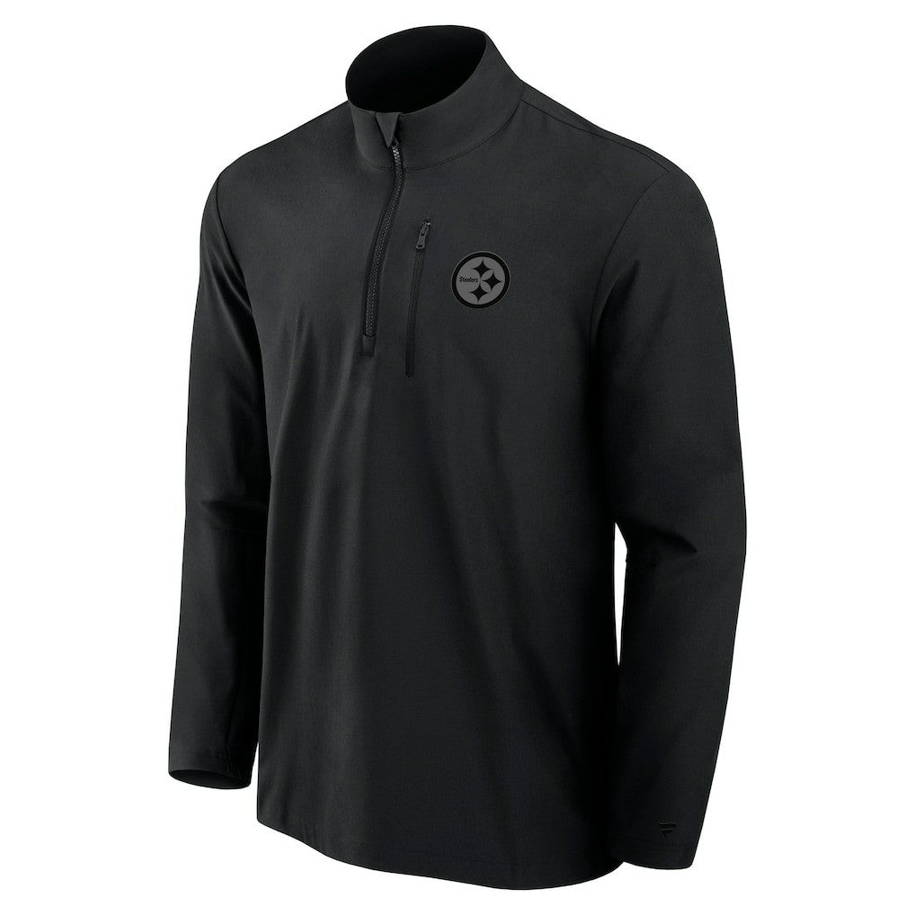 Pittsburgh Steelers Front Office Micro Tonal Quarter-Zip Pullover Black