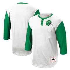 New York Jets Legacy Slub Henley 3/4 Sleeve T-Shirt White