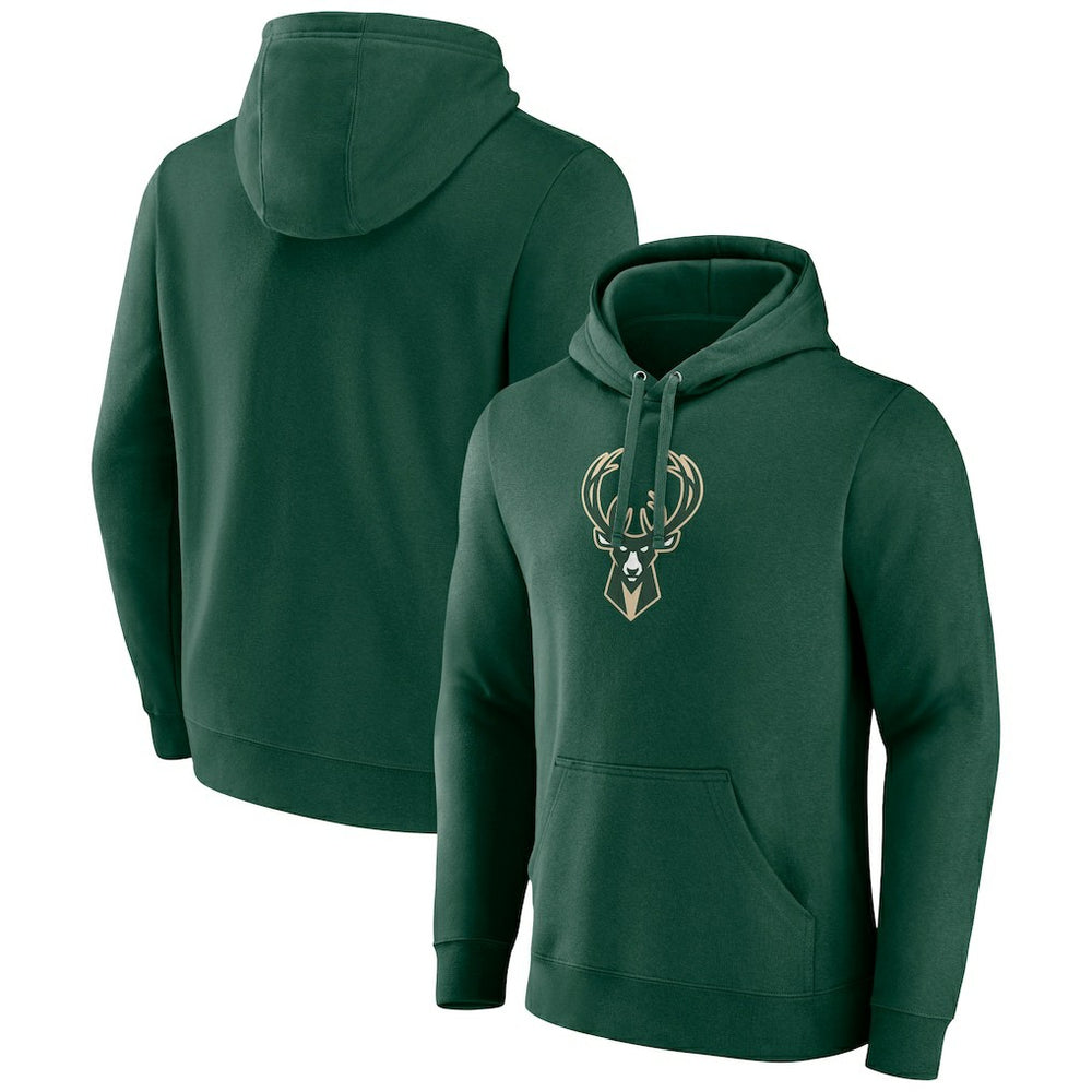 Milwaukee Bucks Primary Logo Pullover Hoodie Hunter Green