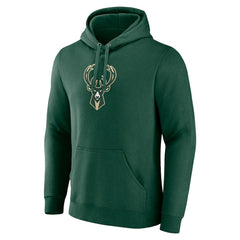 Milwaukee Bucks Primary Logo Pullover Hoodie Hunter Green