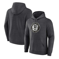 Brooklyn Nets Primary Logo Pullover Hoodie Heather Charcoal