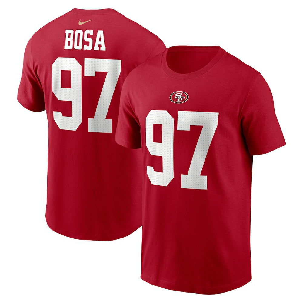 Nick Bosa San Francisco 49ers Player Name & Number T-Shirt Scarlet