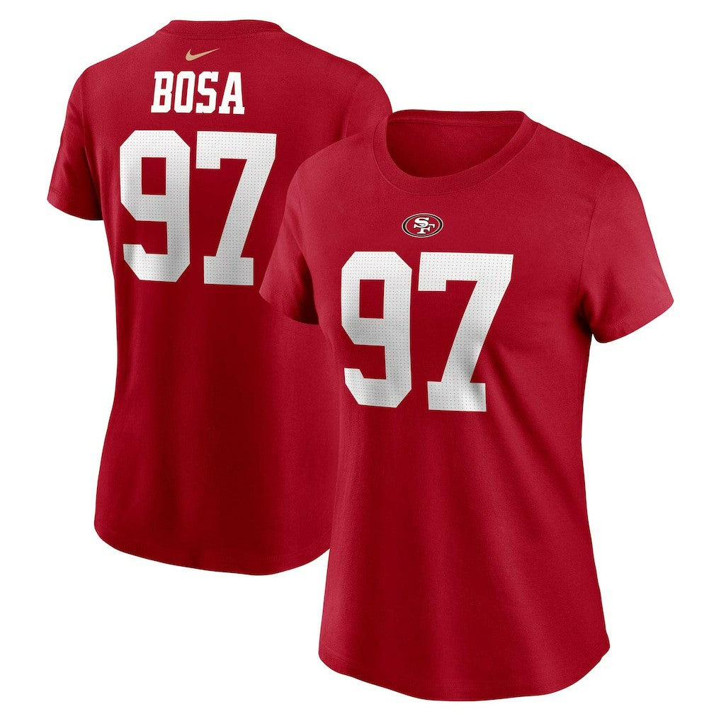 Nick Bosa San Francisco 49ers Women's Player Name & Number T-Shirt Scarlet