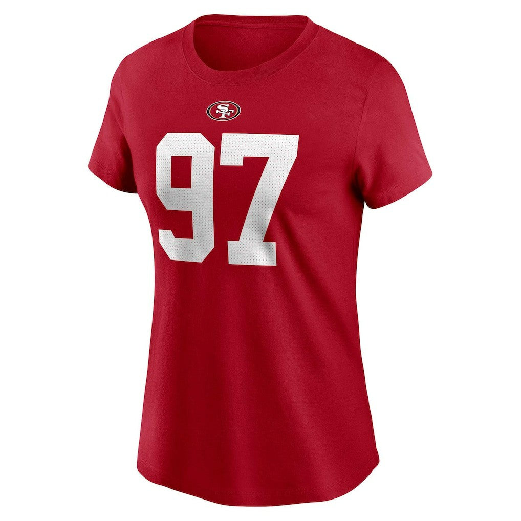 Nick Bosa San Francisco 49ers Women's Player Name & Number T-Shirt Scarlet