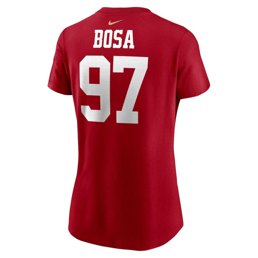 Nick Bosa San Francisco 49ers Women's Player Name & Number T-Shirt Scarlet