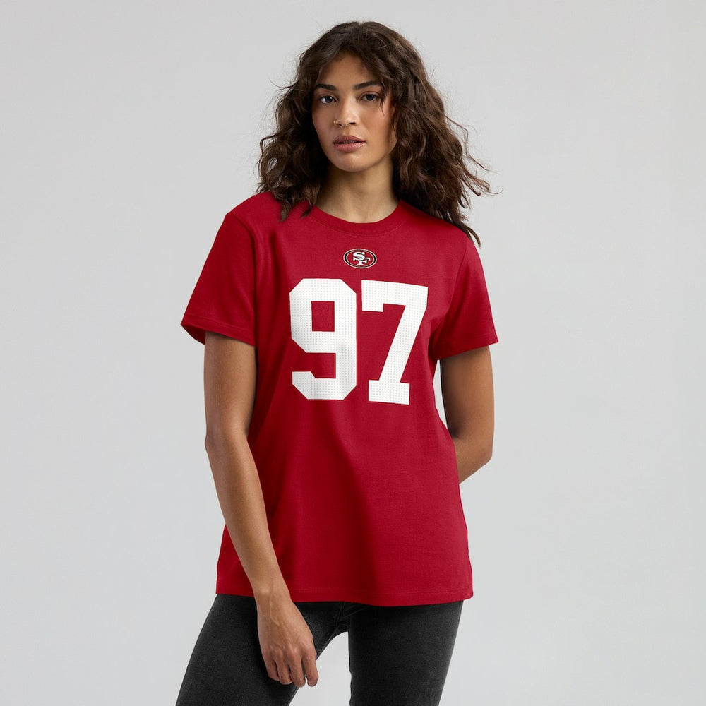 Nick Bosa San Francisco 49ers Women's Player Name & Number T-Shirt Scarlet