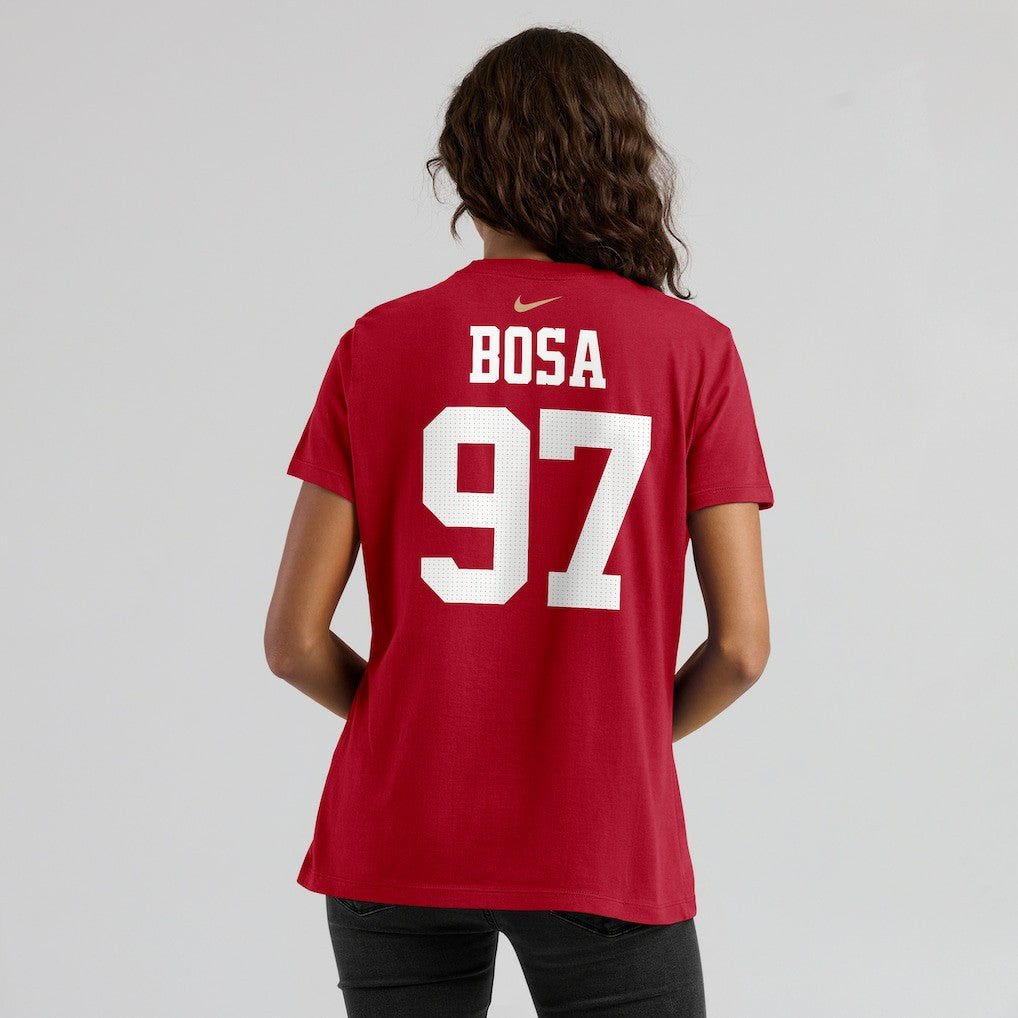 Nick Bosa San Francisco 49ers Women's Player Name & Number T-Shirt Scarlet