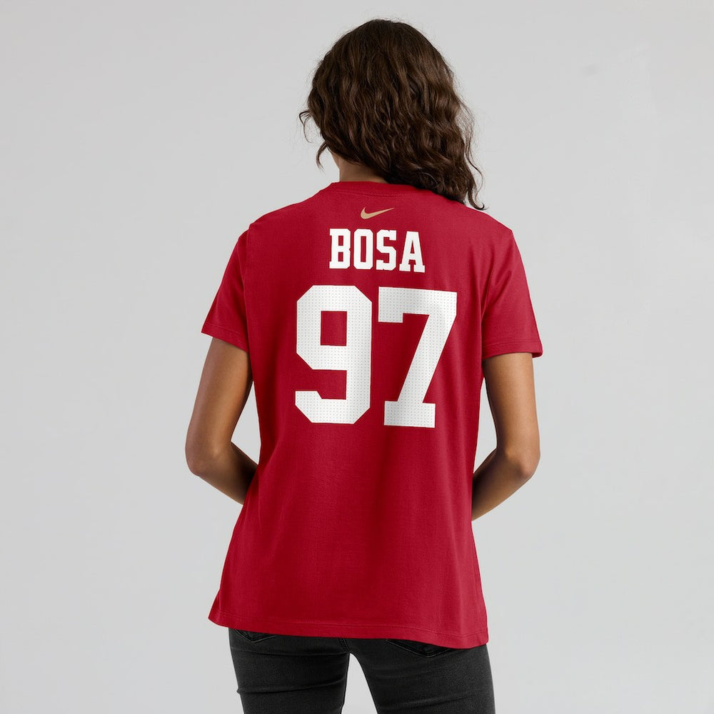 Nick Bosa San Francisco 49ers Women's Player Name & Number T-Shirt Scarlet