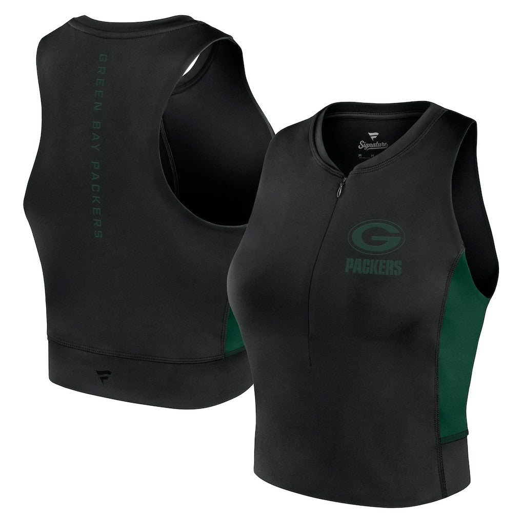 Green Bay Packers Women's Studio Fitted Gym Tank Top Black