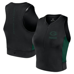 Green Bay Packers Women's Studio Fitted Gym Tank Top Black