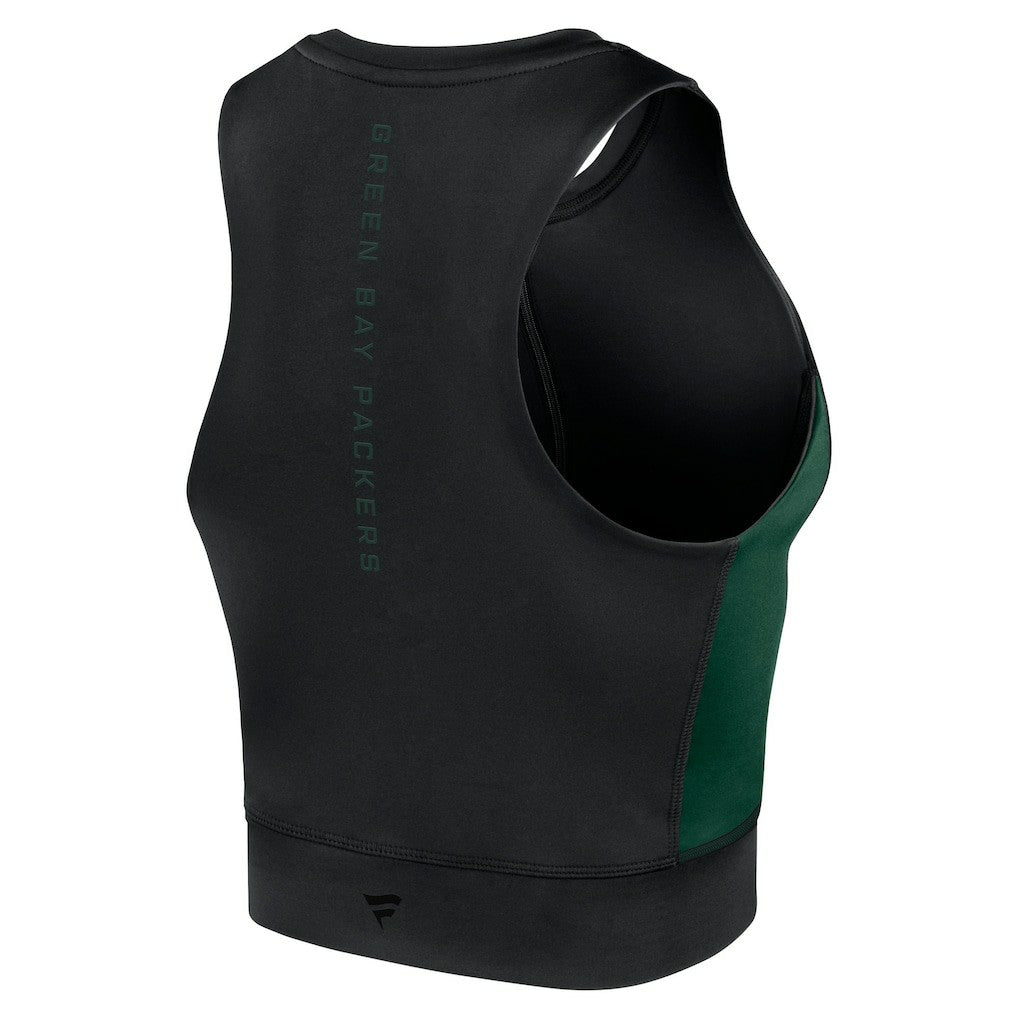 Green Bay Packers Women's Studio Fitted Gym Tank Top Black