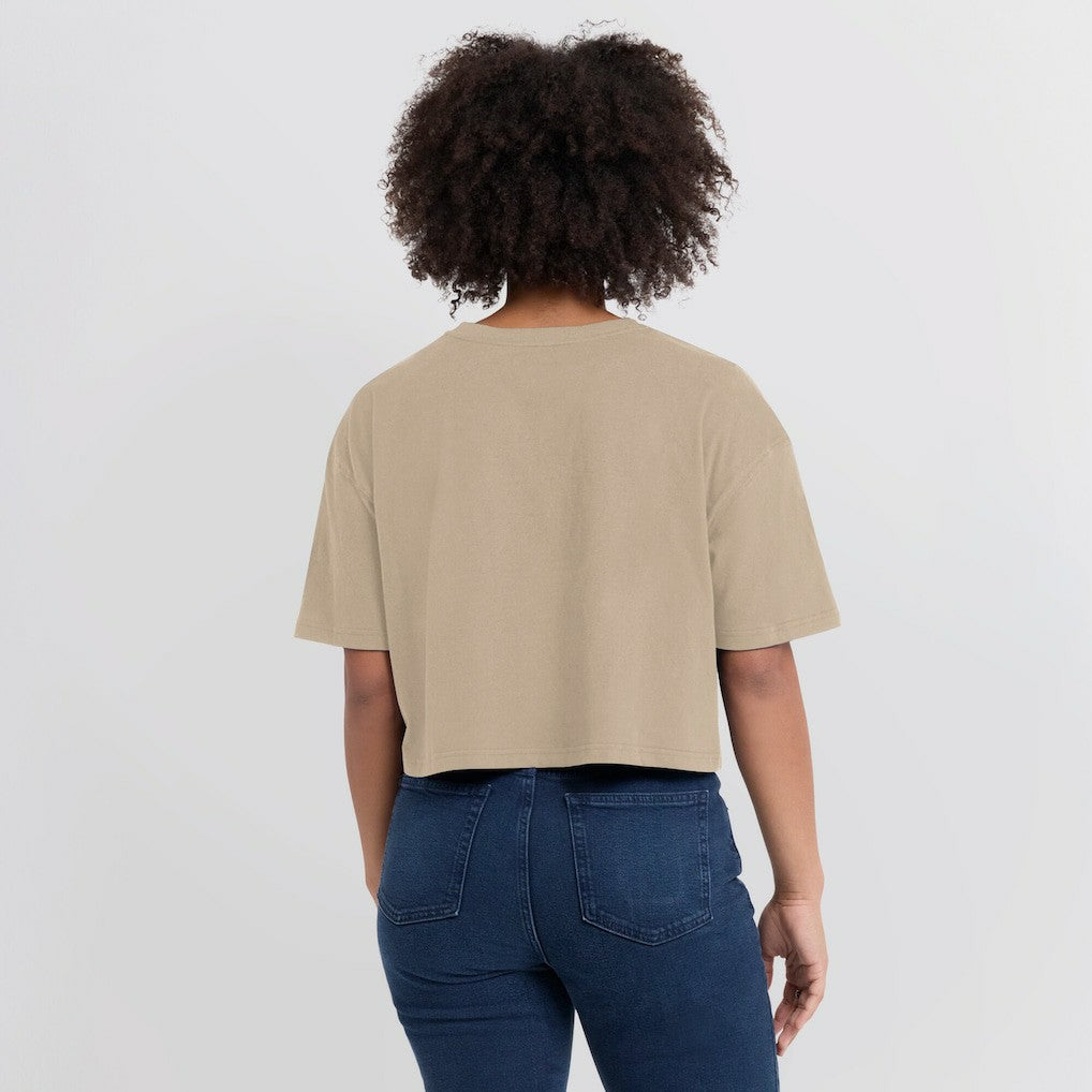 Buffalo Bills Women's Elements Super Soft Boxy Cropped T-Shirt Khaki