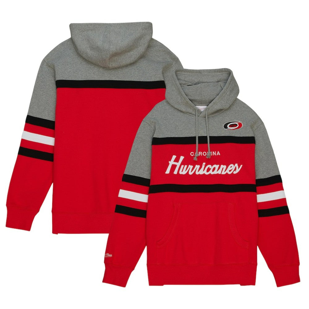 NHL Carolina Hurricanes Head Coach Pullover Hoodie - Red/Gray