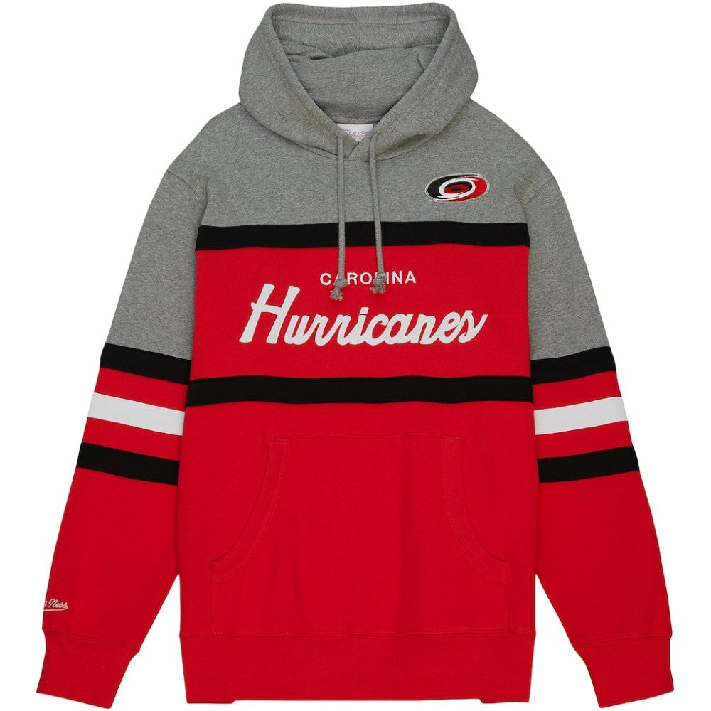 NHL Carolina Hurricanes Head Coach Pullover Hoodie - Red/Gray