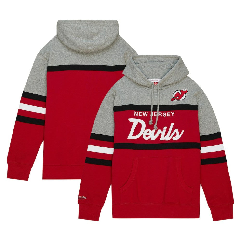 NHL New Jersey Devils Head Coach Pullover Hoodie - Red/Gray