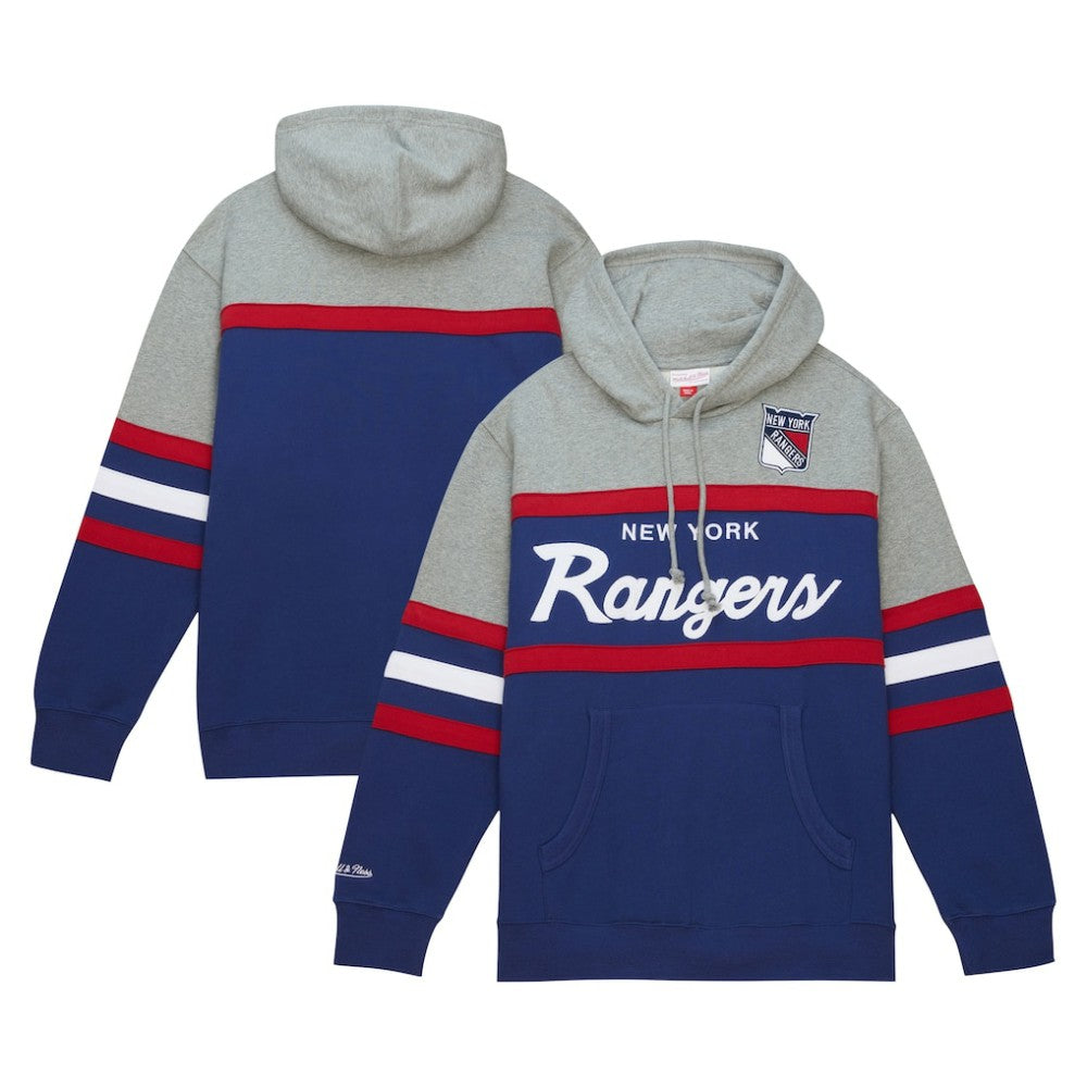 NHL New York Rangers Head Coach Pullover Hoodie - Blue/Gray