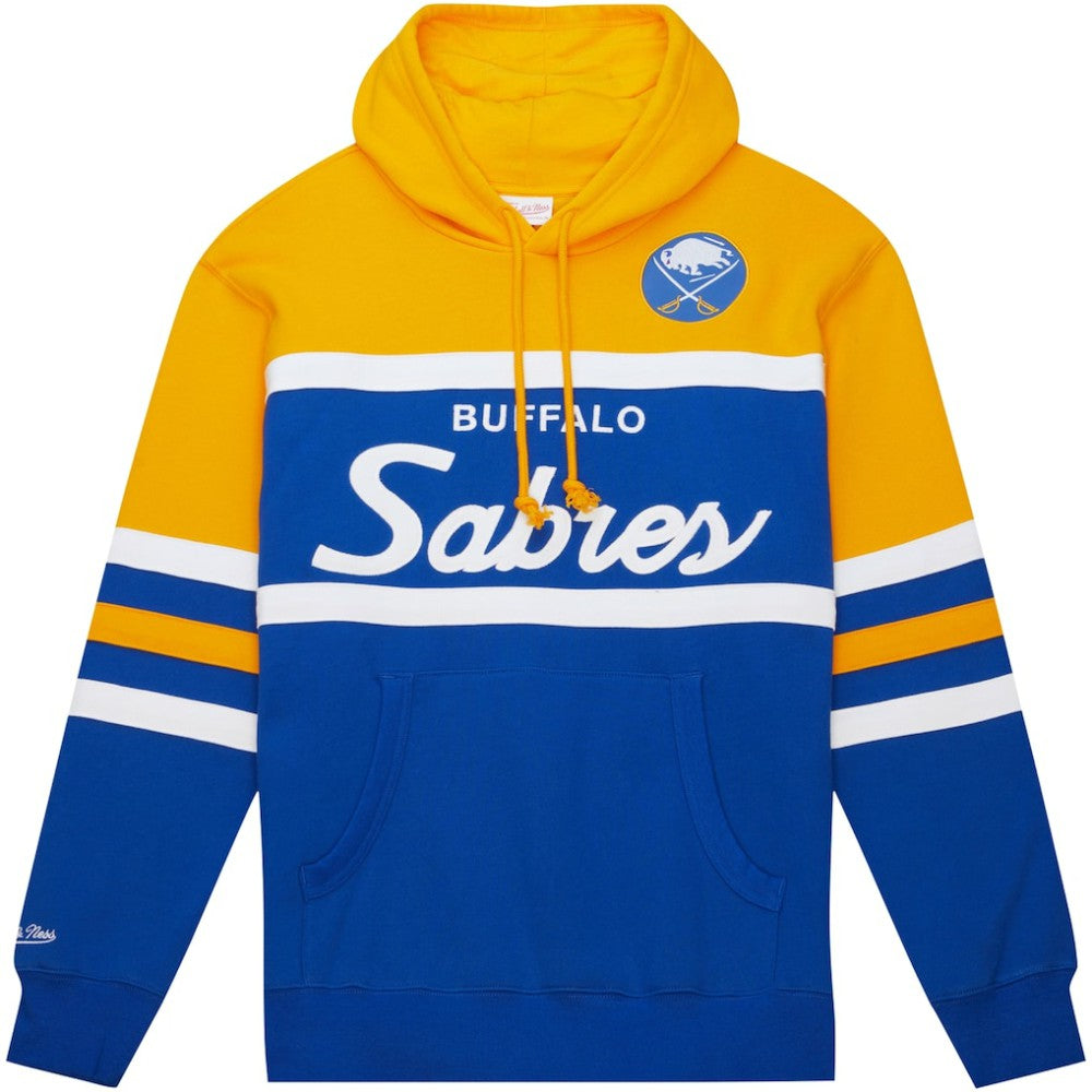 NHL Buffalo Sabres Mitchell & Ness Head Coach Pullover Hoodie - Royal/Gold