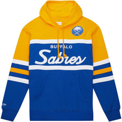 NHL Buffalo Sabres Mitchell & Ness Head Coach Pullover Hoodie - Royal/Gold