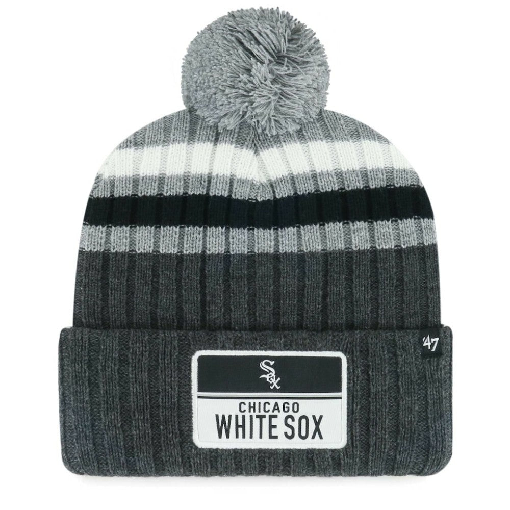 Chicago White Sox '47 Stack Cuffed Knit Hat with Pom - Gray Hats