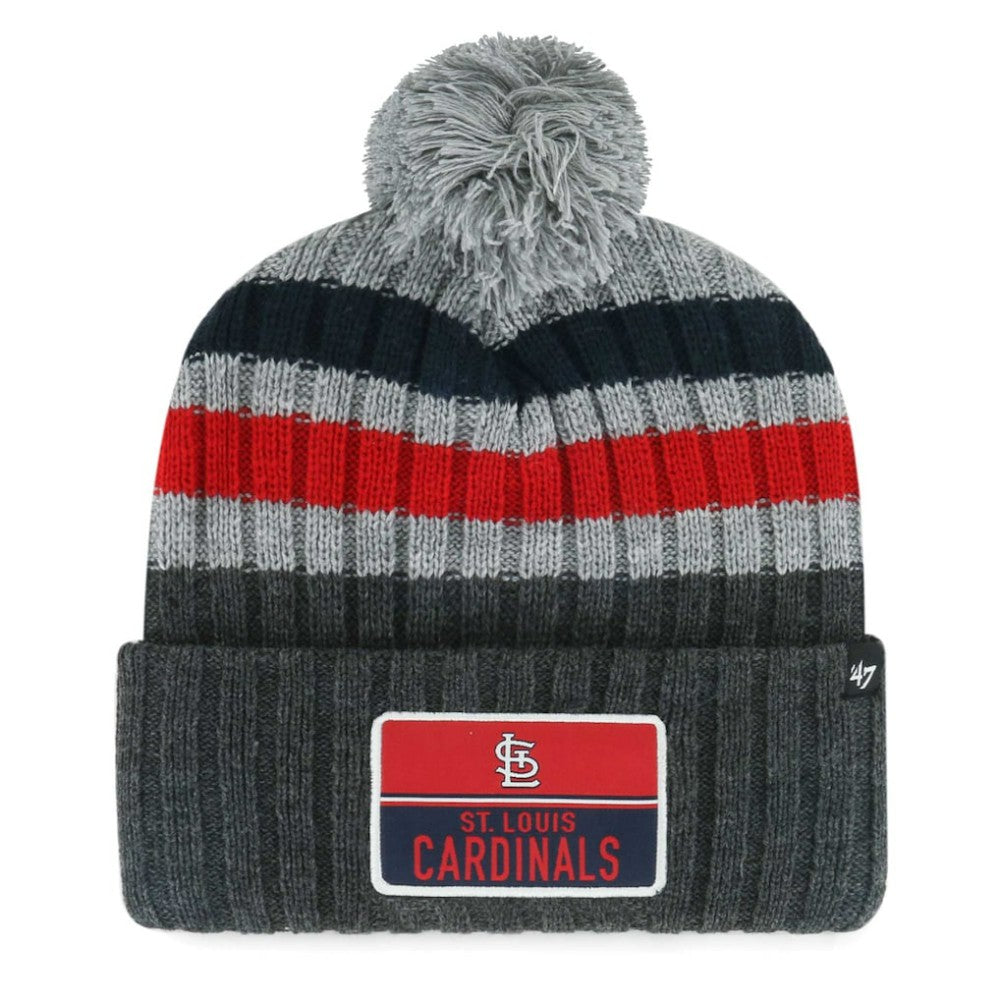 St. Louis Cardinals '47 Stack Cuffed Knit Hat with Pom - Gray Hats