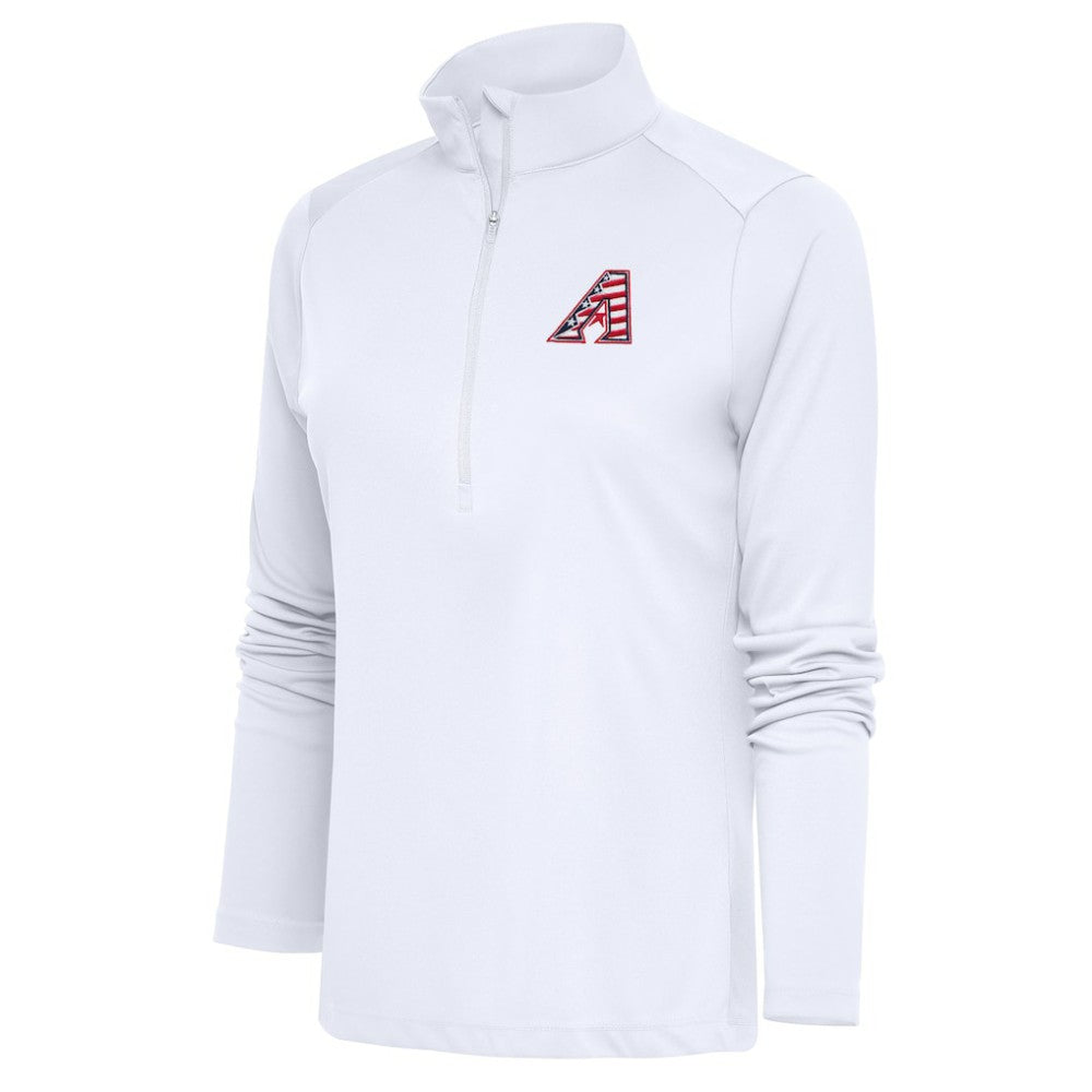 Arizona Diamondbacks Antigua Women's Patriotic Tribute Half-Zip Pullover Top - White Pullover