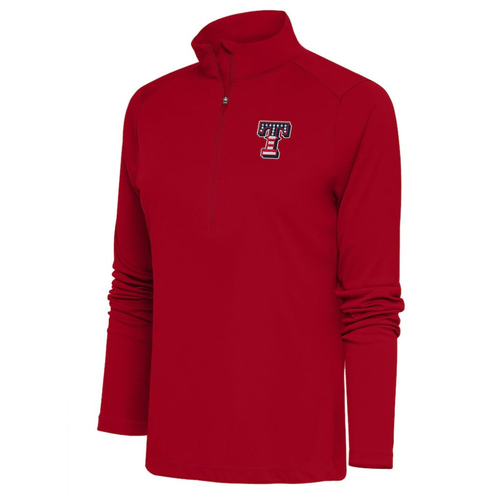 Texas Rangers Antigua Women's Patriotic Tribute Half-Zip Pullover Top - Red Pullover