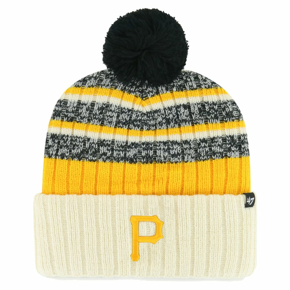 Pittsburgh Pirates '47 Tavern Cuffed Knit Hat with Pom - Natural Hats