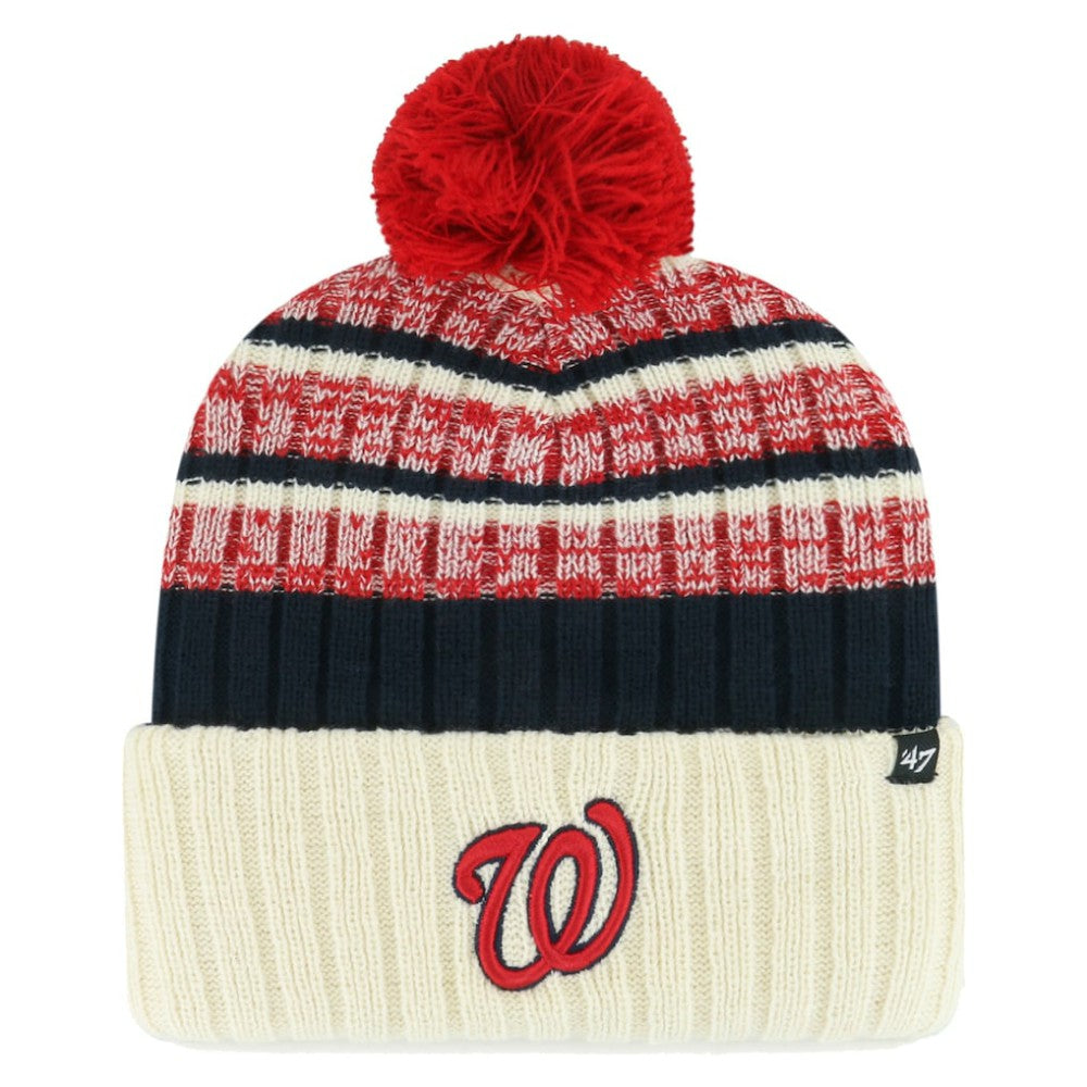 Washington Nationals '47 Tavern Cuffed Knit Hat with Pom - Natural Hats