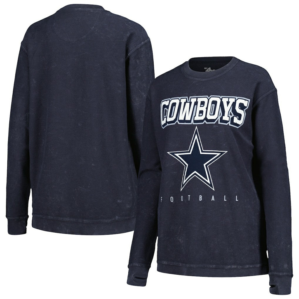 Dallas Cowboys G-III 4Her by Carl Banks Women's Comfy Cord Pullover Sweatshirt Navy