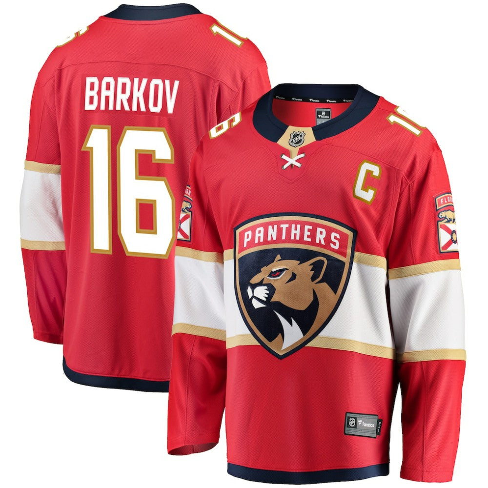 NHL Aleksander Barkov Florida Panthers Fanatics Captain Patch Home Breakaway Jersey - Red