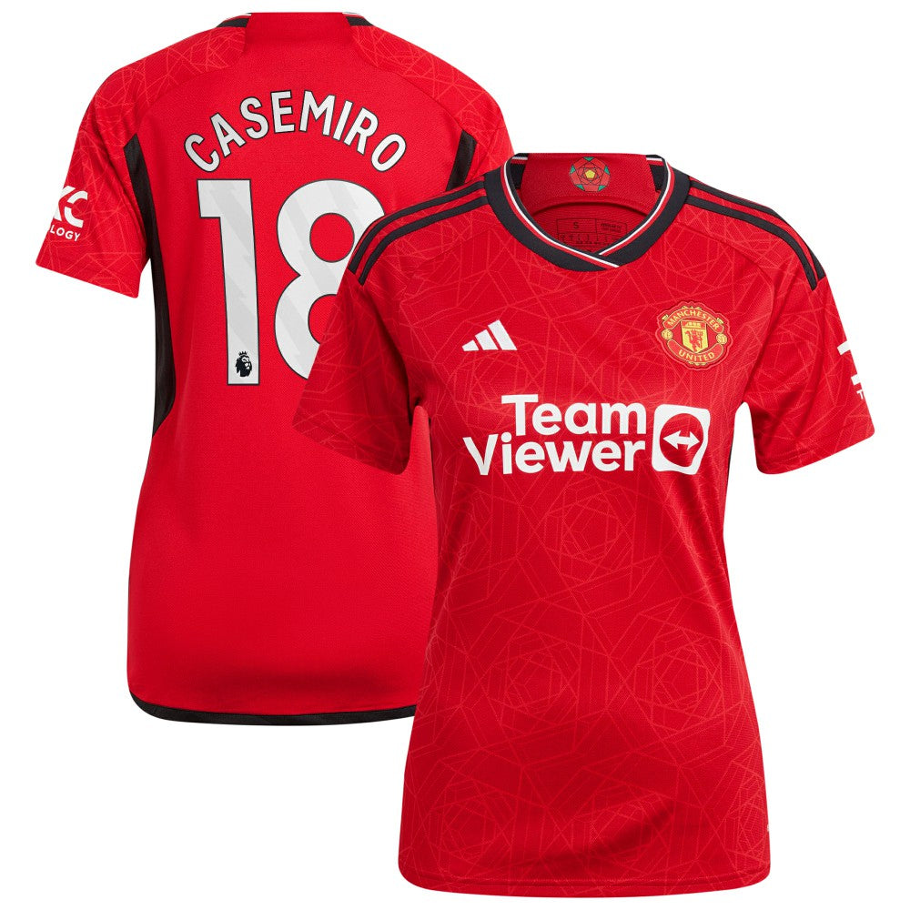 Casemiro Manchester United Women's 2023/24 Home Replica Player Jersey Red