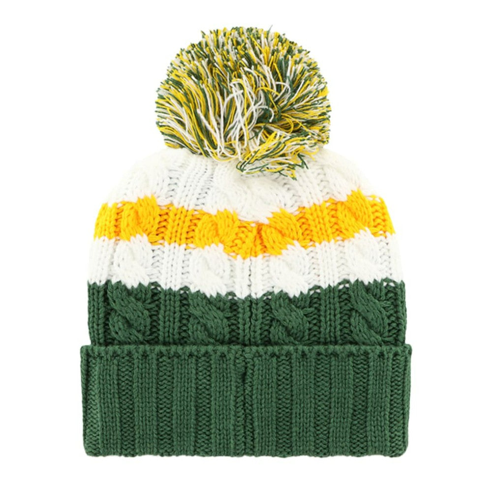 Athletics '47 Women's Ashfield Cuffed Knit Hat with Pom - White/Green Hats