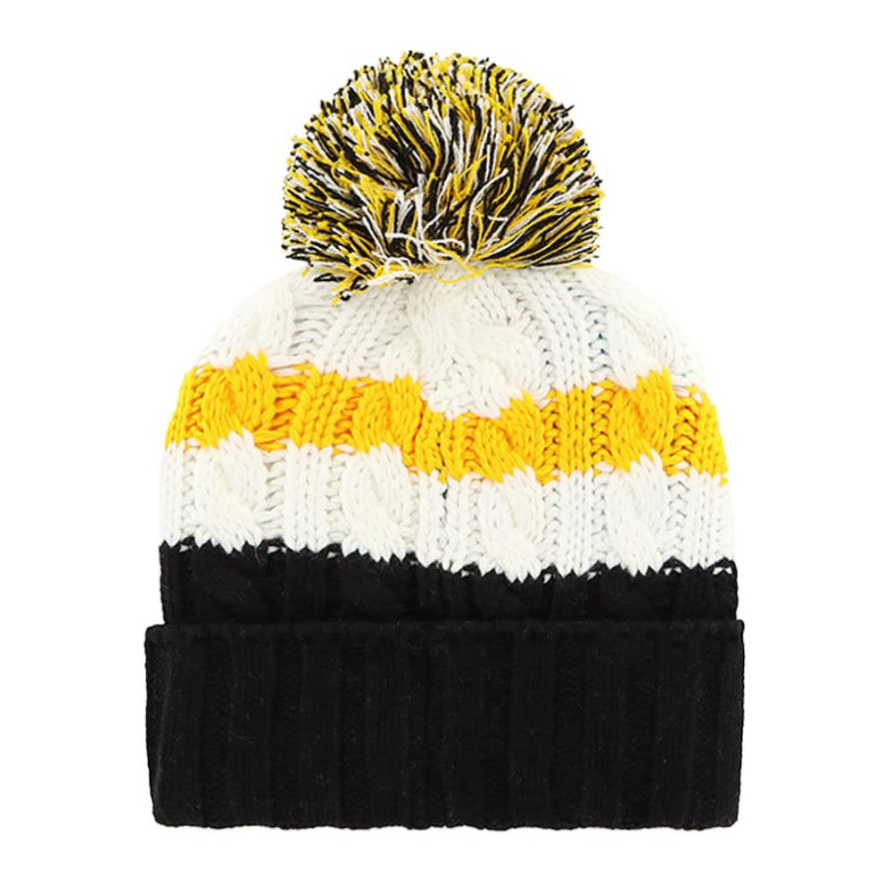 Pittsburgh Pirates '47 Women's Ashfield Cuffed Knit Hat with Pom - White/Black Hats