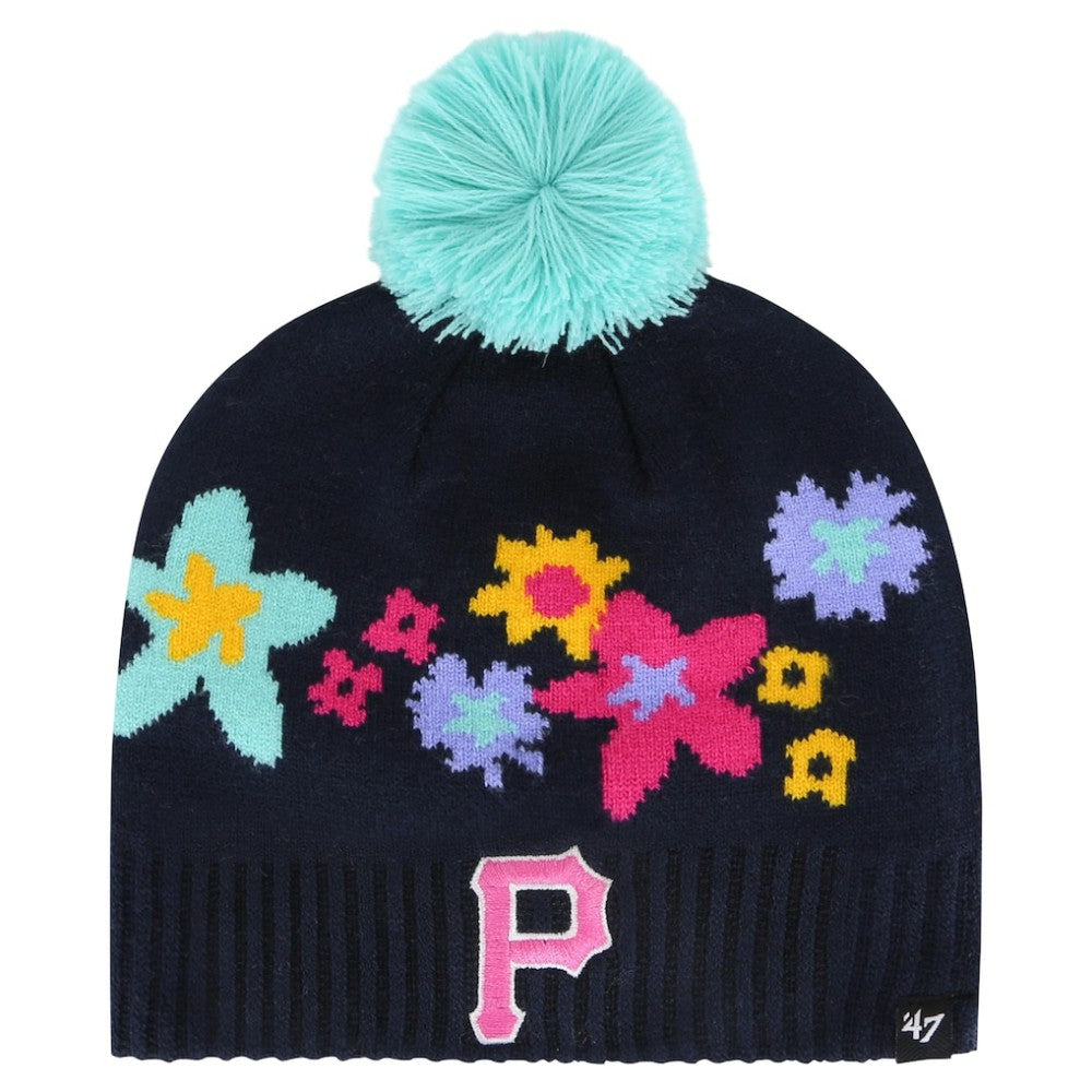 Pittsburgh Pirates '47 Girls Youth Buttercup Knit Beanie with Pom - Navy