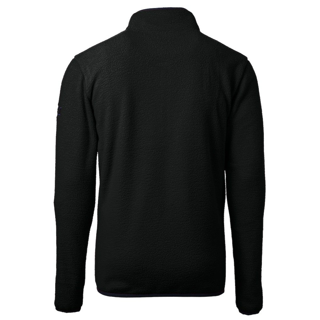 Philadelphia Eagles Cutter & Buck Gridiron Classics Big & Tall Cascade Eco Sherpa Fleece Quarter-Zip Pullover Jacket Black