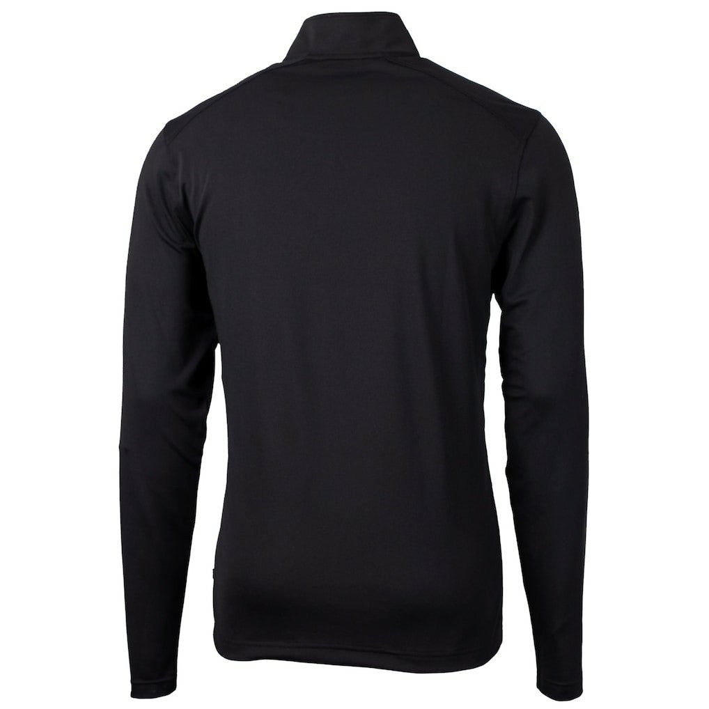 Philadelphia Eagles Cutter & Buck Gridiron Classics Big & Tall Virtue Eco Pique Recycled Quarter-Zip Pullover Top Black